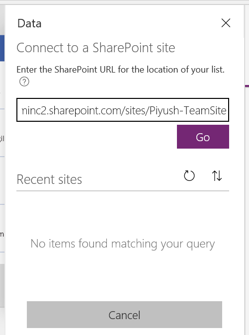 PowerApps SharePoint Site URL